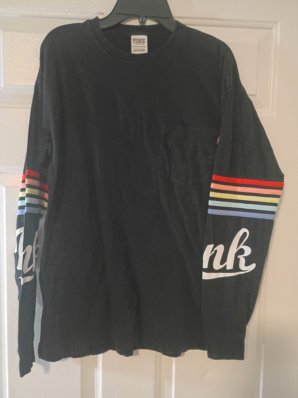 PINK Victoria's Secret Black Crewneck Tee